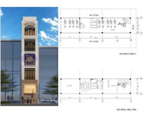 nhà phố 6 tầng có lửng bán cổ điển