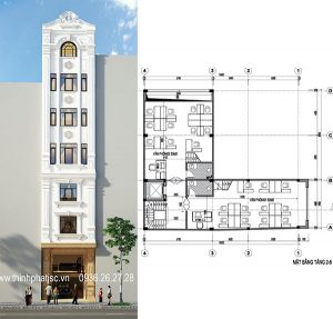 thiết kế nhà văn phòng 7 tầng