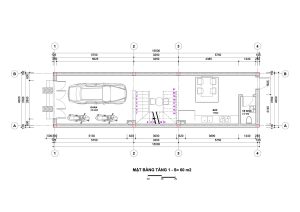 Bản vẽ nhà phố 4 tầng 60m2, mặt tiền 4m x 15m