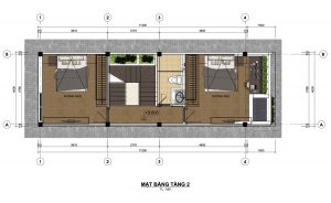 bản vẽ nhà 3.5 tầng 45m2 mặt tiền 4m