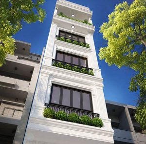 bản vẽ nhà phố 5 tầng 1 tum có lửng