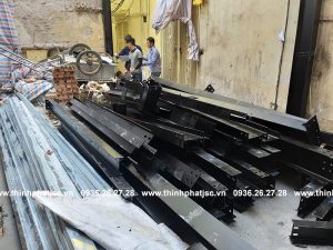lắp dựng khung thép nhà chị Minh - Xã Đàn