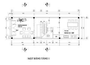 bản vẽ nhà phố 50m2 3 tầng 1 tum