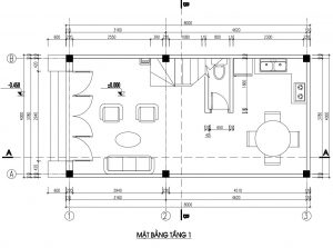 bản vẽ nhà phố 4 tầng 32m2