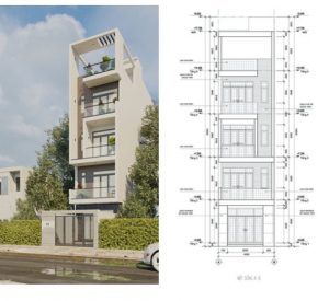 Mẫu nhà ống 93m2 rộng 4-5m dài 20m 11