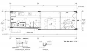 bản vẽ thiết kế nhà rộng 3m