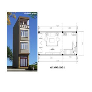thiết kế nhà 30m2 3 phòng ngủ