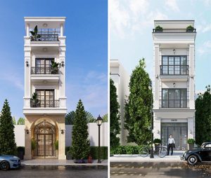 mẫu mặt tiền nhà phố bán cổ điển