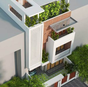 thiết kế nhà đẹp 3 tầng mặt tiền 7m