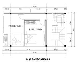 bản vẽ nhà phố 5 tầng 5x8m