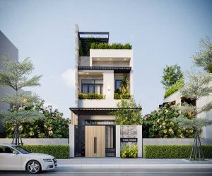 mẫu nhà ống 2 tầng hiện đại