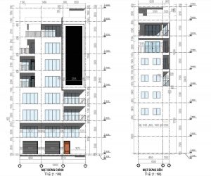 Bản vẽ nhà ở kết hợp văn phòng 63m2