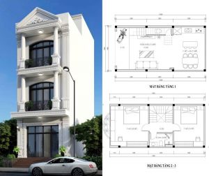 mẫu thiết kế nhà mặt tiền 5m