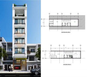 bản vẽ nhà phố có bán hầm