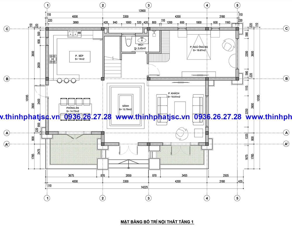 thiết kế biệt thự hiện đại 3 tầng
