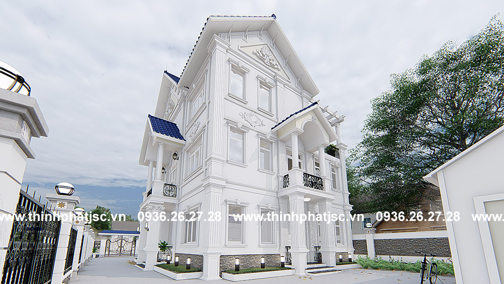 thiết kế biệt thự 3 tầng 150m2