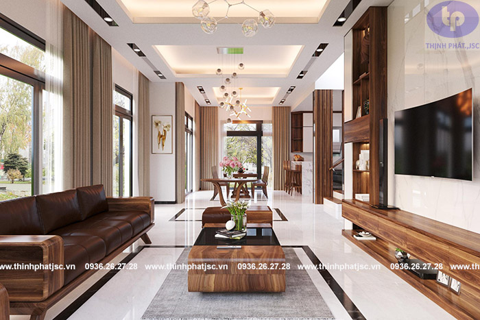 thiết kế nội thất phòng khách biệt thự
