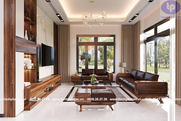 thiết kế nội thất phòng khách biệt thự