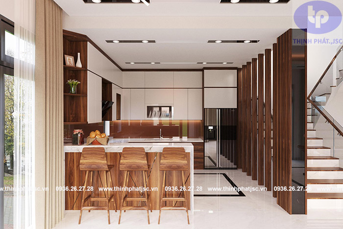 thiết kế nội thất phòng bếp biệt thự