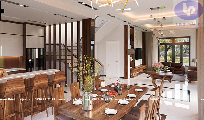 thiết kế nội thất phòng bếp biệt thự