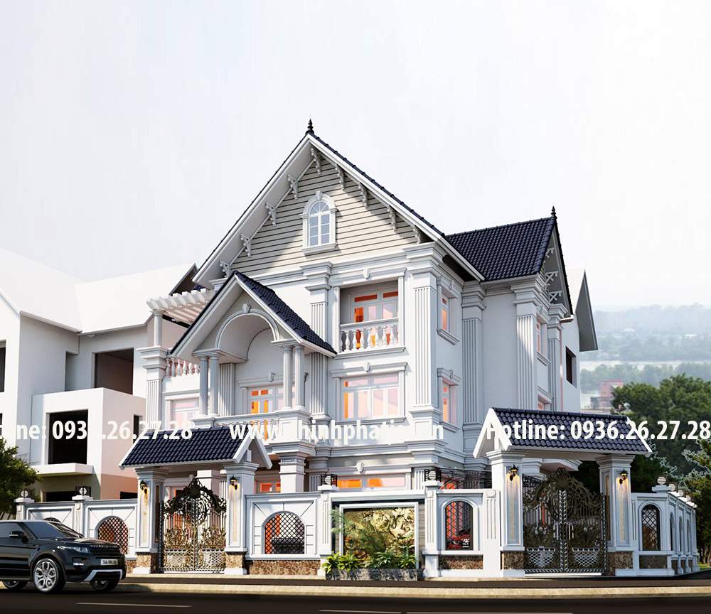 thiết kế biệt thự hiện đại 3 tầng