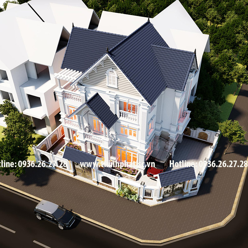 thiết kế biệt thự hiện đại 3 tầng