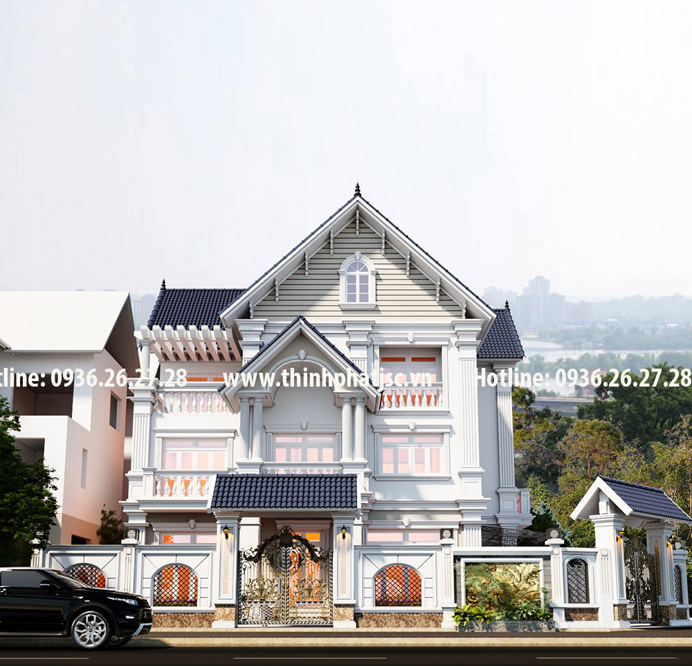 thiết kế biệt thự hiện đại 3 tầng