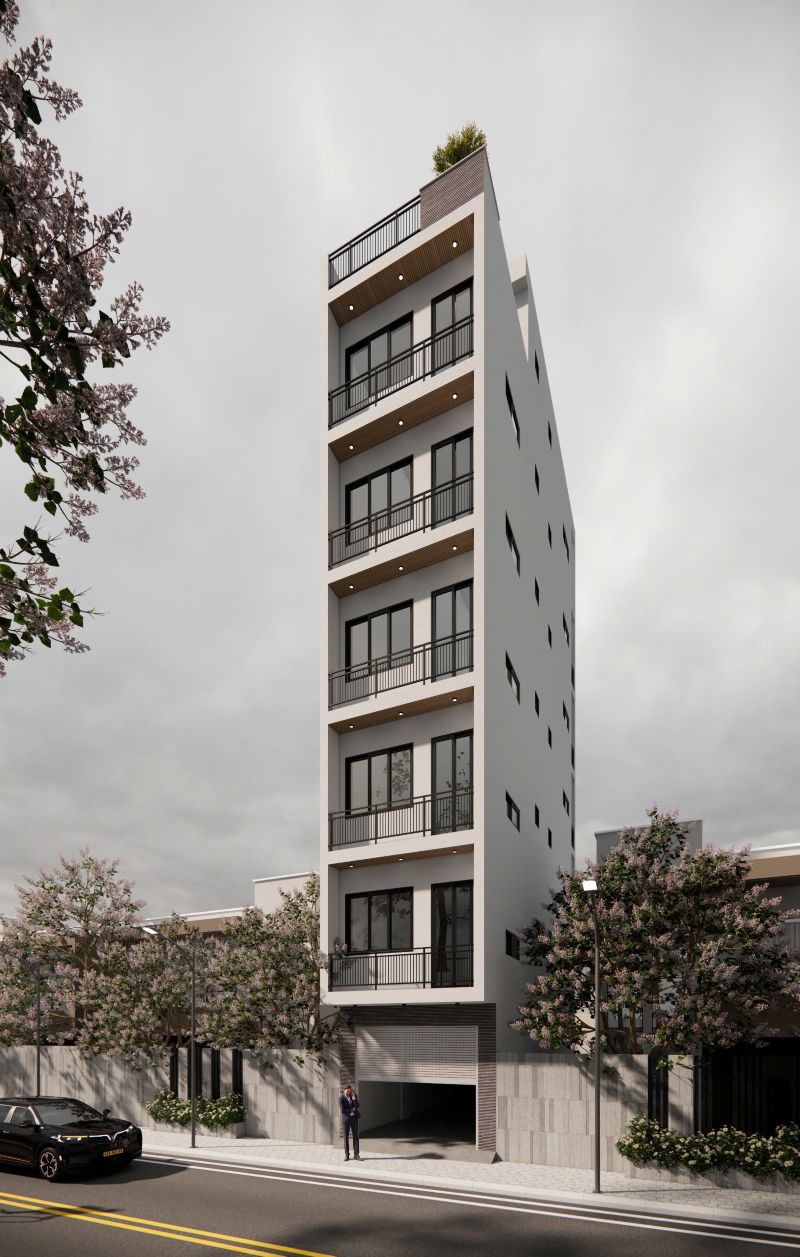 thiết kế nhà 50m2 6 tầng 1 tum